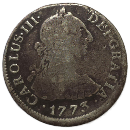 1773 Peru 2 Reales - Arts & Entertainment > Hobbies & Creative Arts > Collectibles > Collectible Coins & Currency > Collectible Coins > Rare Coins from The Half Crown