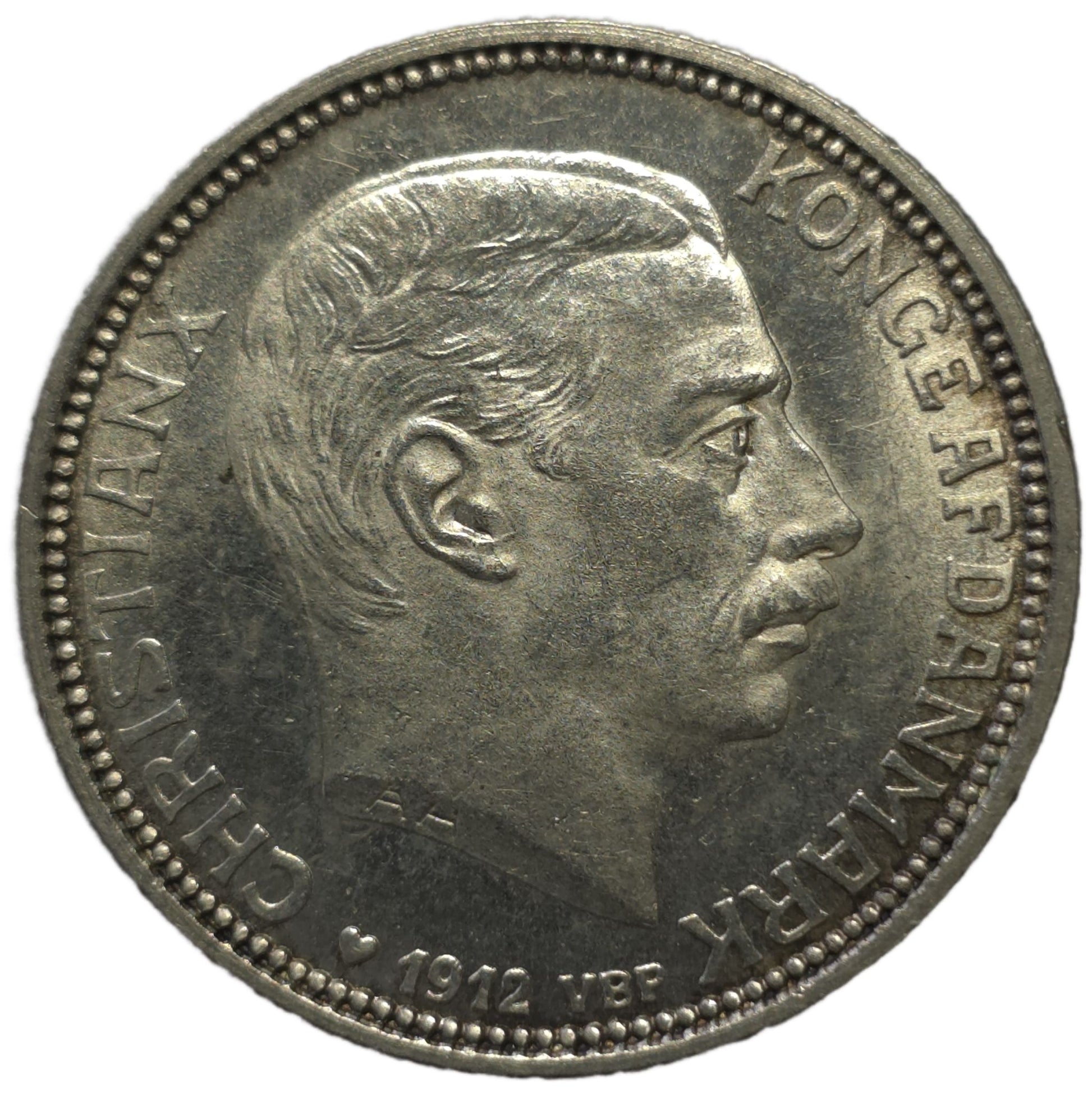 1912 Denmark 2 Kroner - Arts & Entertainment > Hobbies & Creative Arts > Collectibles > Collectible Coins & Currency > Collectible Coins > Rare Coins from The Half Crown