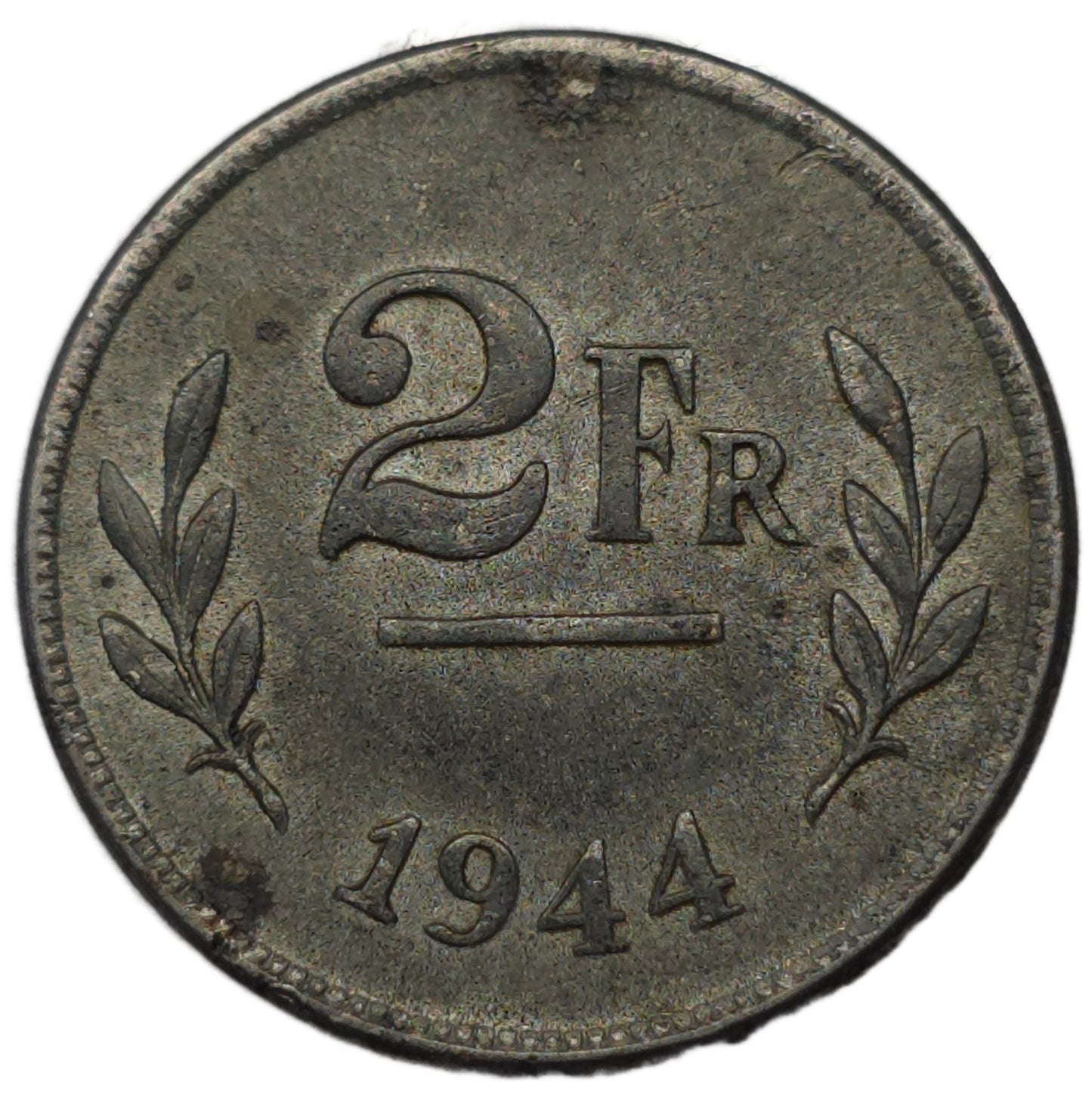 1944 Belgium 2 Francs, Allied Occupation Coinage
