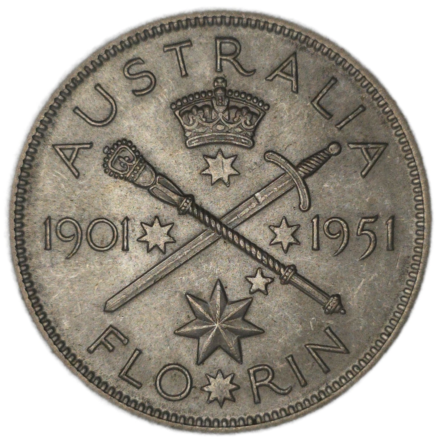 1951 Australia Florin, 50th Anniversary of Federation
