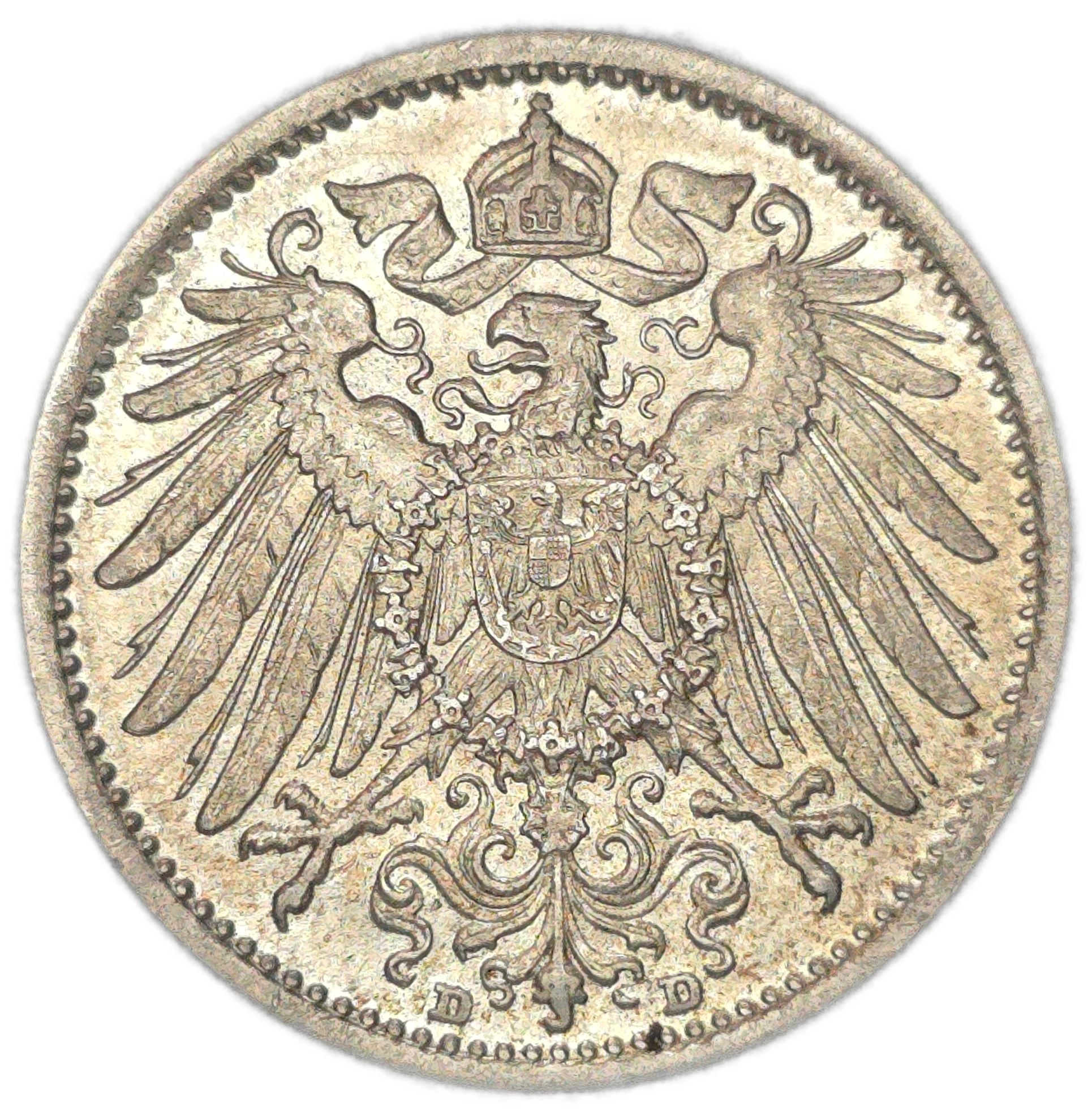 1914 Germany 1 Mark, Uncirculated - Arts & Entertainment > Hobbies & Creative Arts > Collectibles > Collectible Coins & Currency > Collectible Coins > Rare Coins from The Half Crown