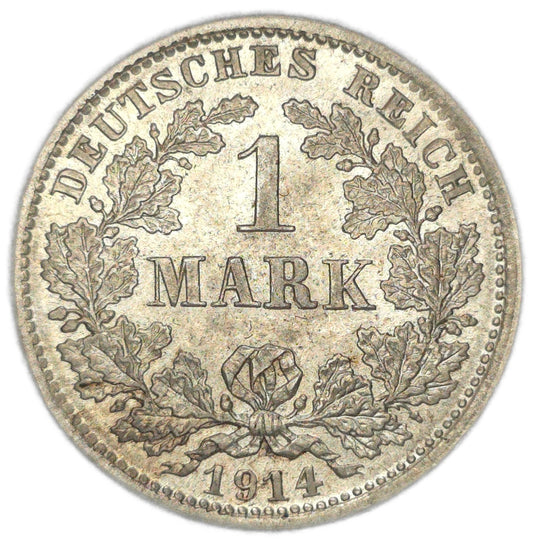 1914 Germany 1 Mark, Uncirculated - Arts & Entertainment > Hobbies & Creative Arts > Collectibles > Collectible Coins & Currency > Collectible Coins > Rare Coins from The Half Crown