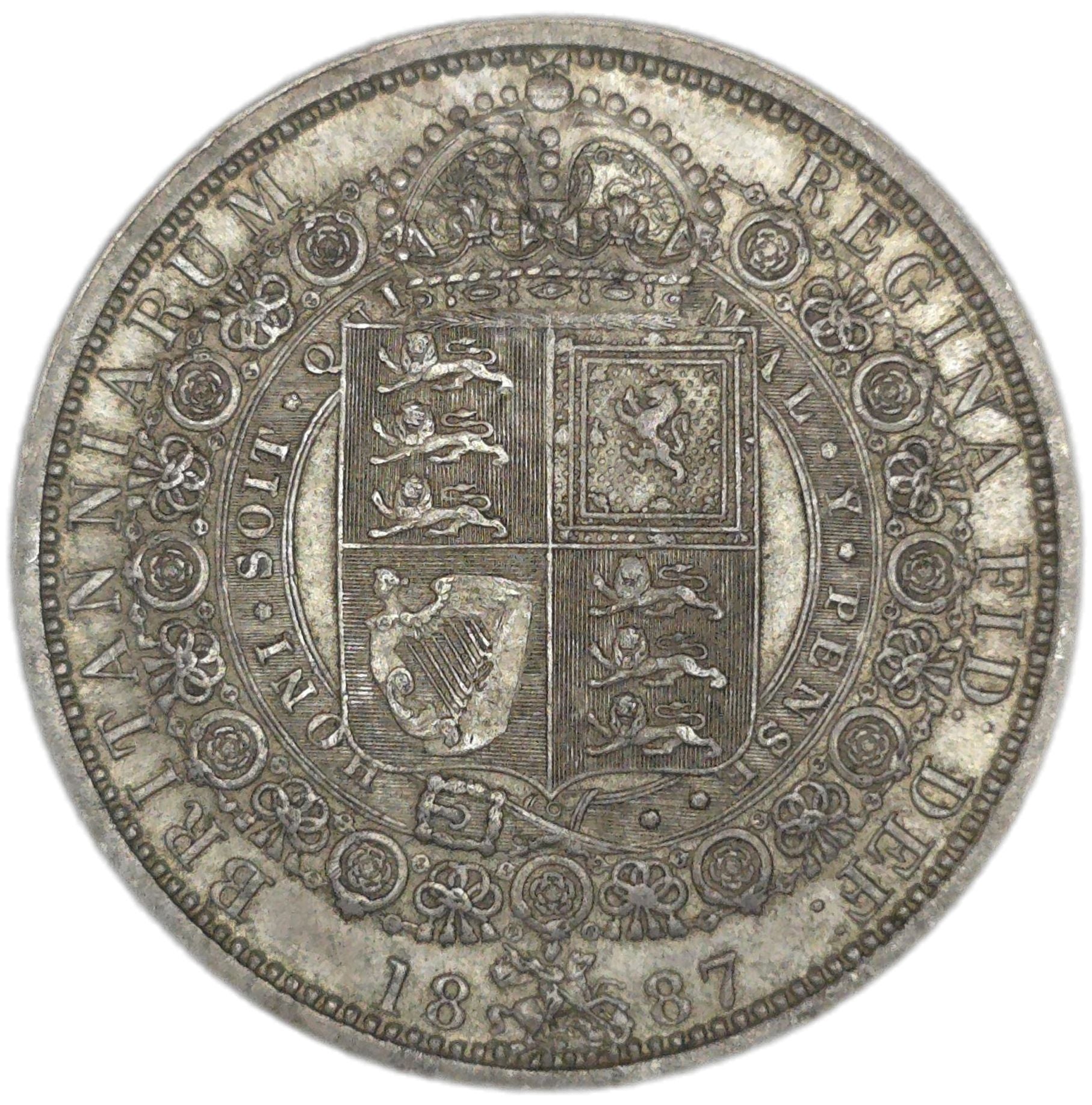 1887 UK Half Crown, gVF - Arts & Entertainment > Hobbies & Creative Arts > Collectibles > Collectible Coins & Currency > Collectible Coins > Rare Coins from The Half Crown