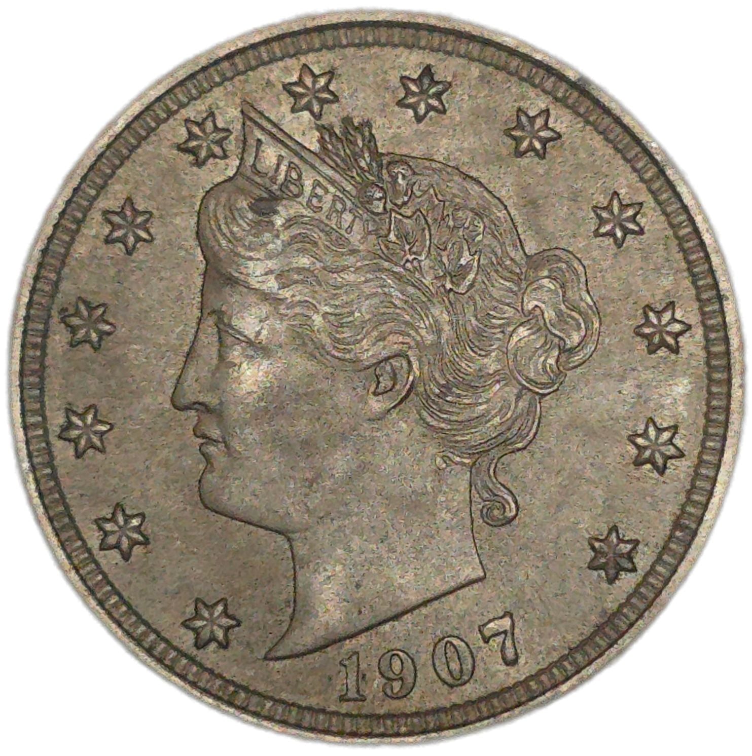 1907 US Liberty Head "V" Nickel - Arts & Entertainment > Hobbies & Creative Arts > Collectibles > Collectible Coins & Currency > Collectible Coins > Rare Coins from The Half Crown