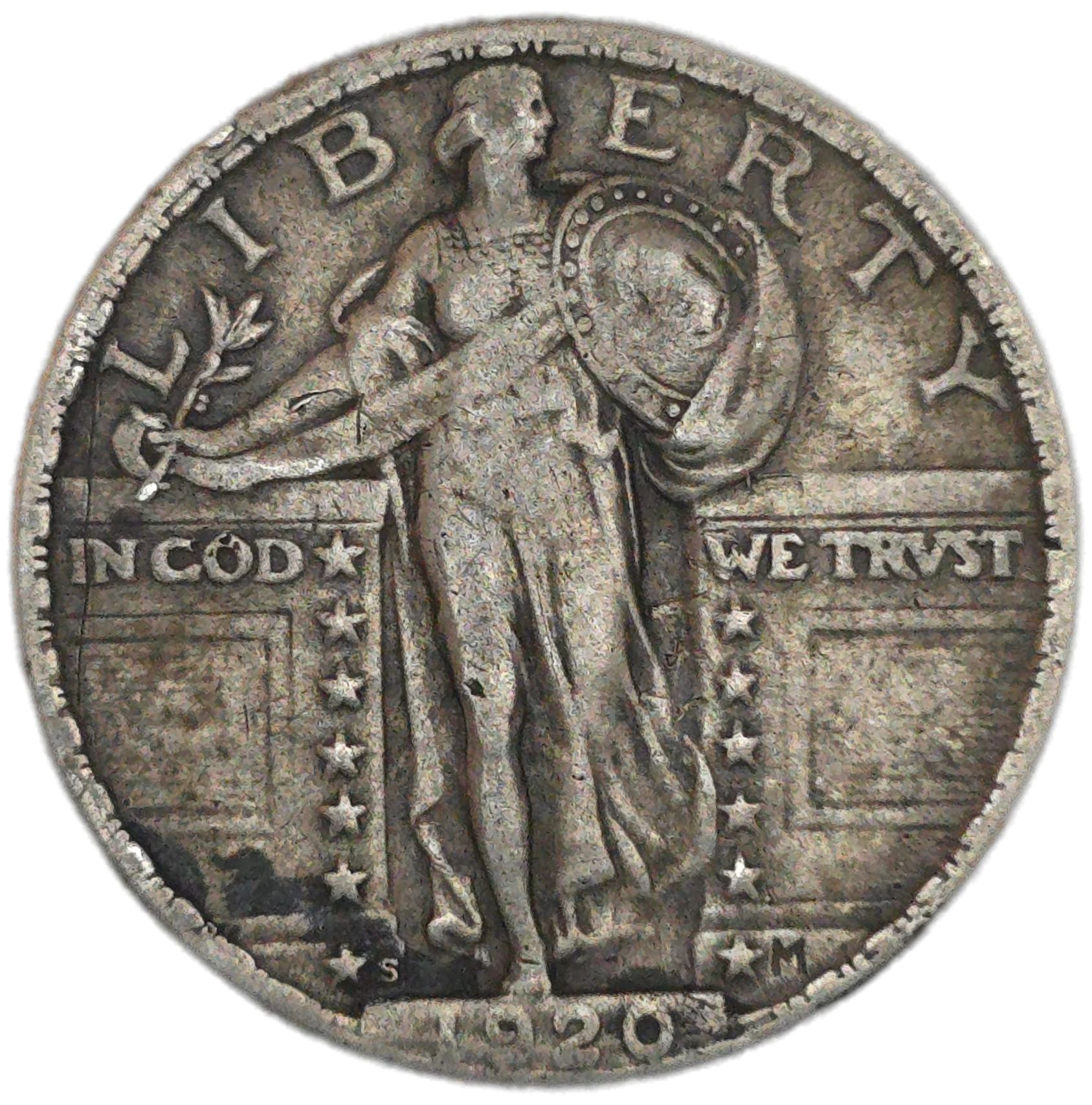 1920-S United States Quarter, Standing Liberty - Arts & Entertainment > Hobbies & Creative Arts > Collectibles > Collectible Coins & Currency > Collectible Coins > Rare Coins from The Half Crown