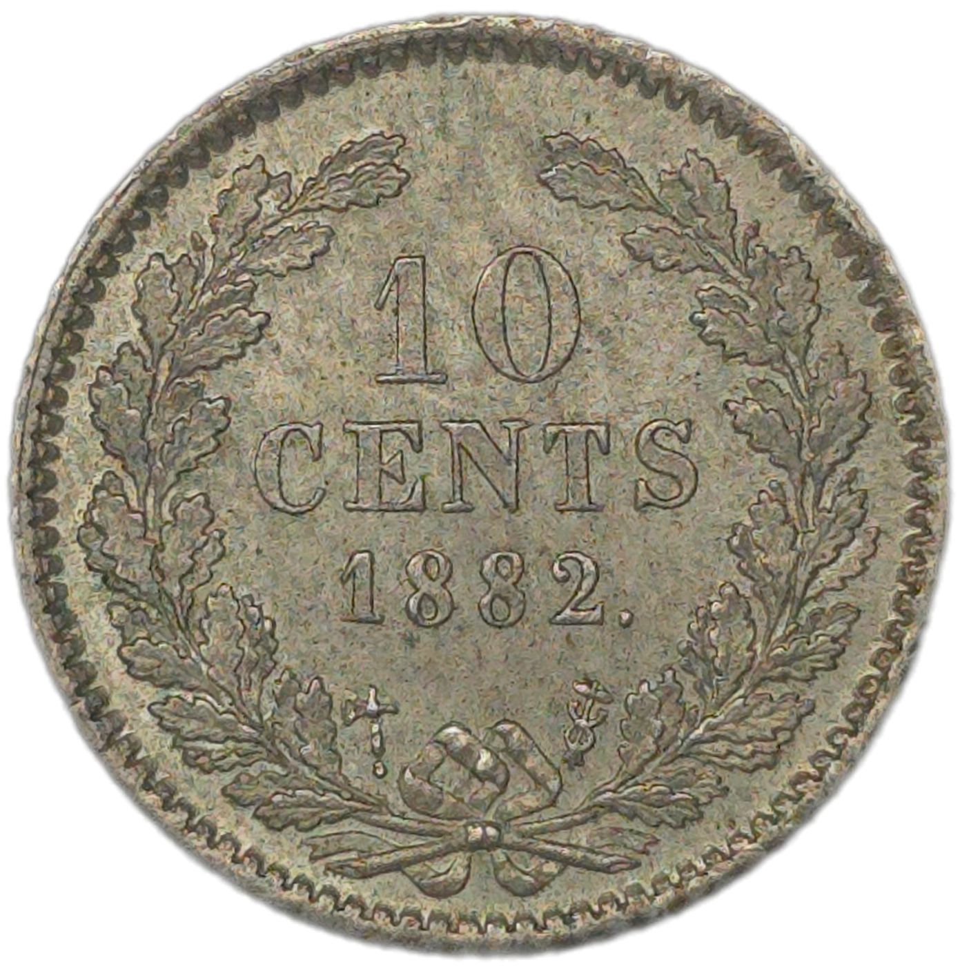 1882 Netherlands 10 cents - Arts & Entertainment > Hobbies & Creative Arts > Collectibles > Collectible Coins & Currency > Collectible Coins > Rare Coins from The Half Crown