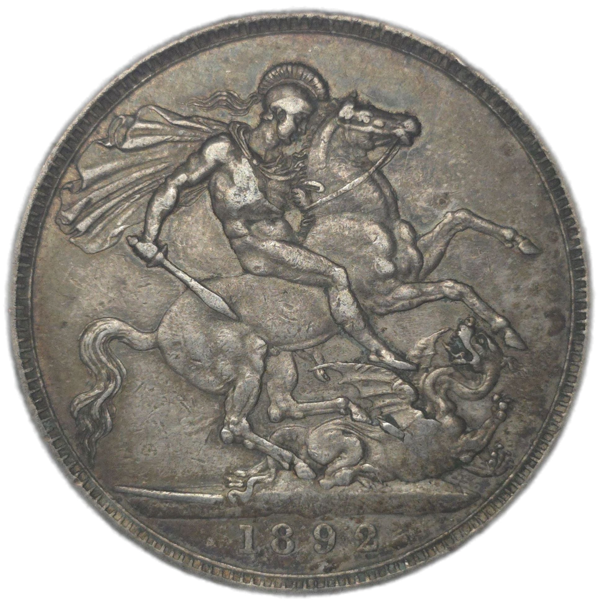 1892 UK Crown, VF - Arts & Entertainment > Hobbies & Creative Arts > Collectibles > Collectible Coins & Currency > Collectible Coins > Rare Coins from The Half Crown