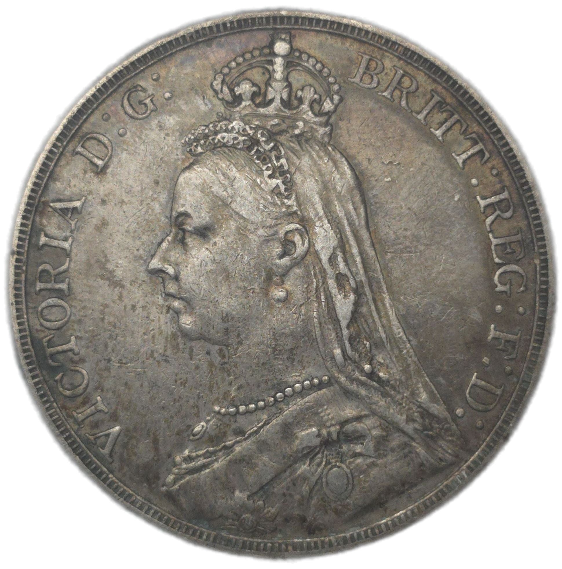 1892 UK Crown, VF - Arts & Entertainment > Hobbies & Creative Arts > Collectibles > Collectible Coins & Currency > Collectible Coins > Rare Coins from The Half Crown
