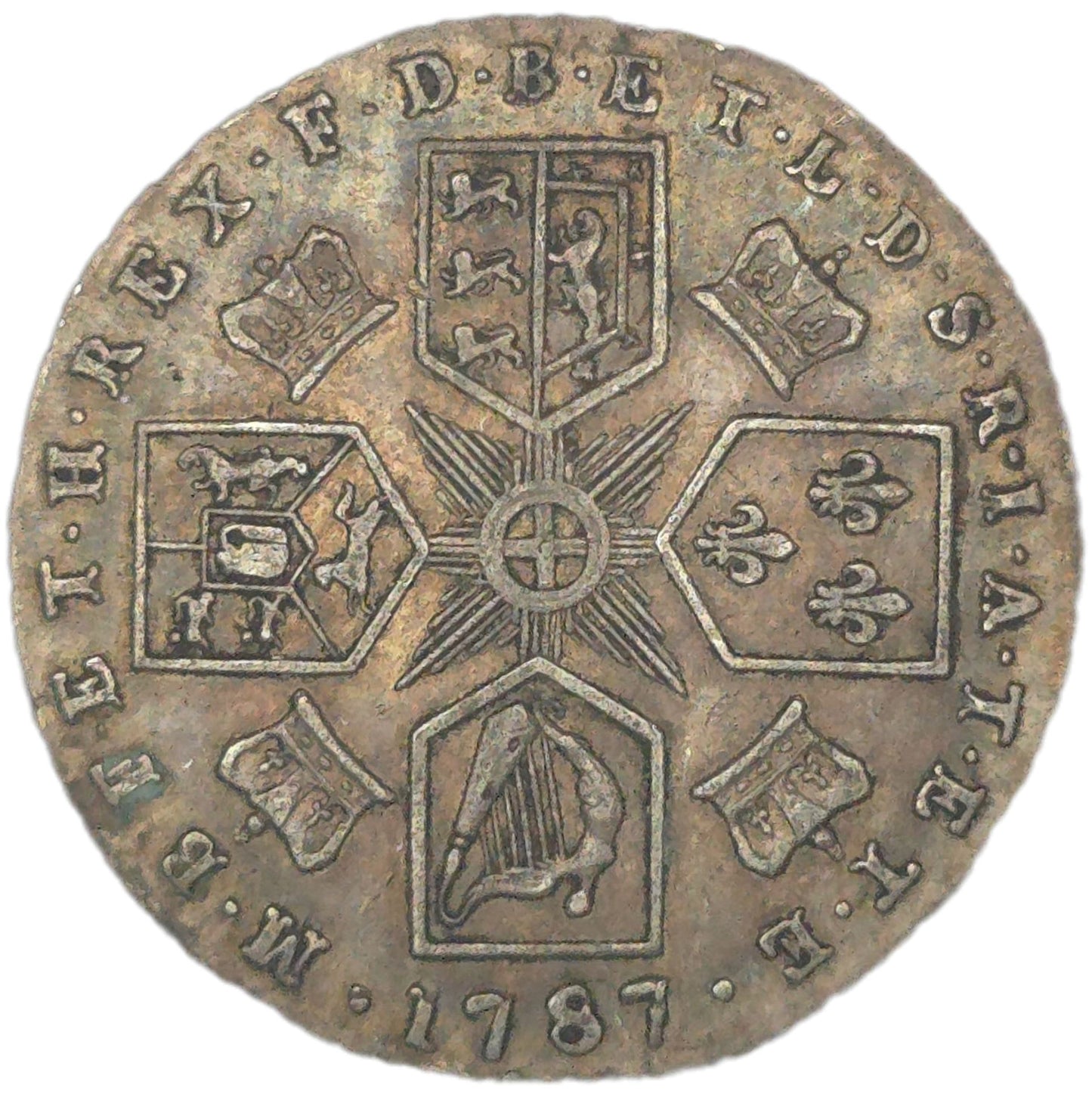 1787 UK Sixpence George III - Arts & Entertainment > Hobbies & Creative Arts > Collectibles > Collectible Coins & Currency > Collectible Coins > Rare Coins from The Half Crown