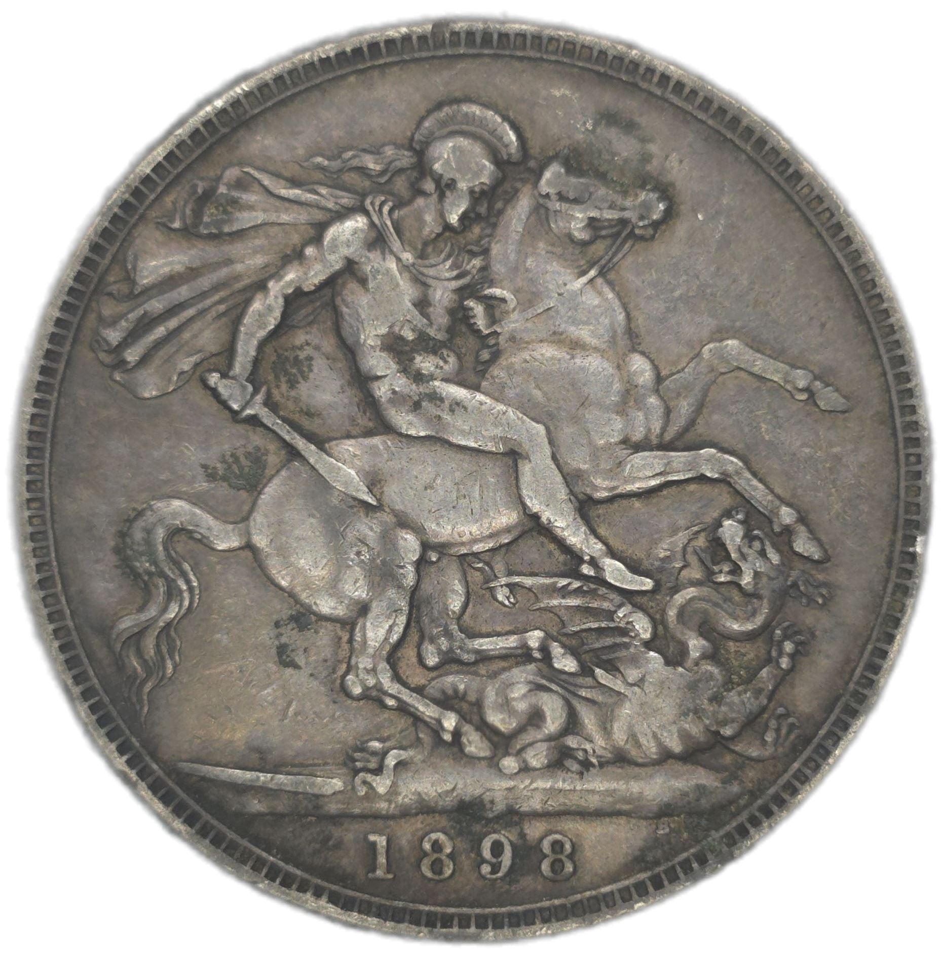 1898 UK Crown, gFine - Arts & Entertainment > Hobbies & Creative Arts > Collectibles > Collectible Coins & Currency > Collectible Coins > Rare Coins from The Half Crown