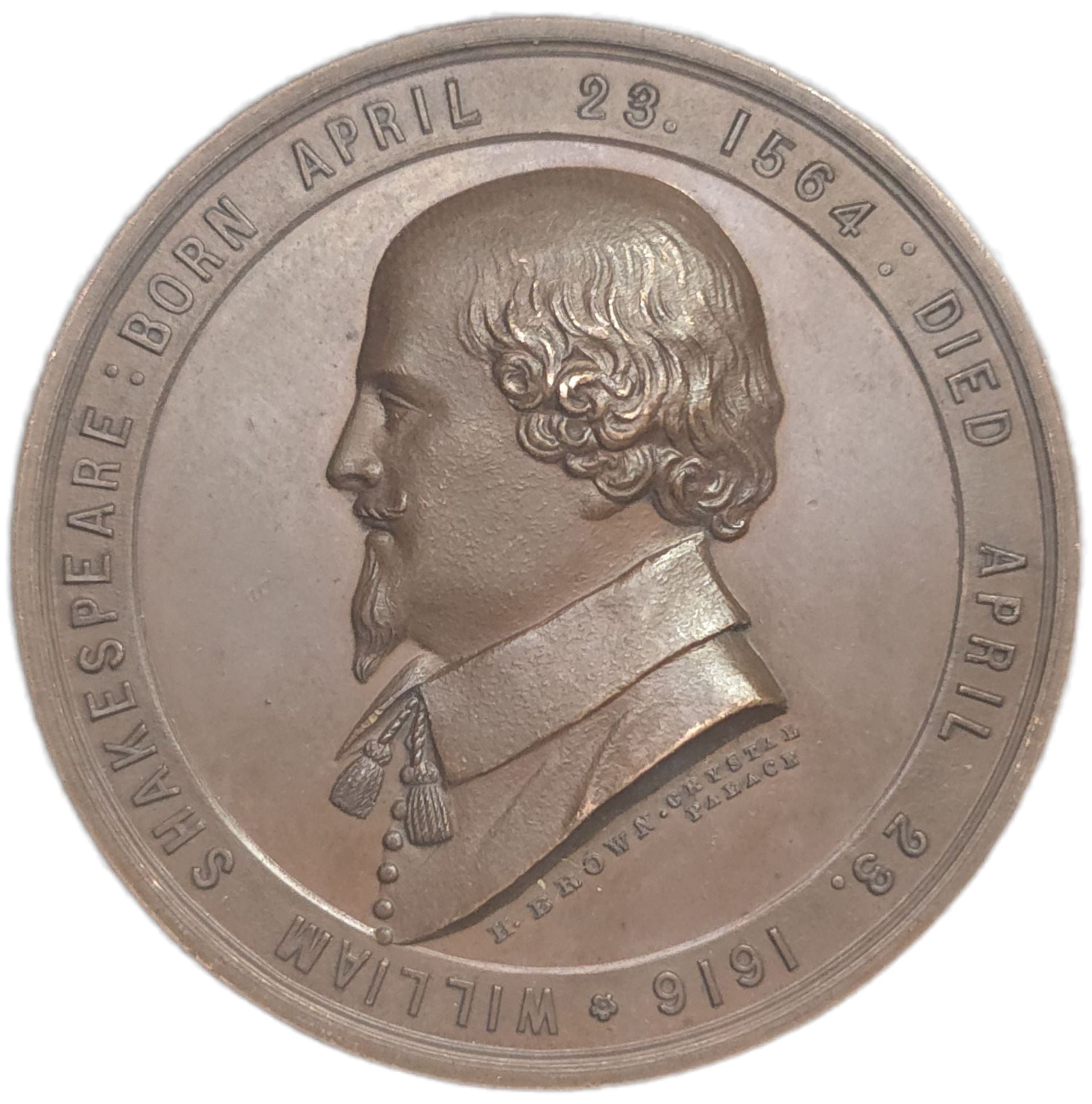 1864 United Kingdom Shakespeare Festival Medal - Arts & Entertainment > Hobbies & Creative Arts > Collectibles > Collectible Coins & Currency > Collectible Coins > Commemorative Coins from The Half Crown