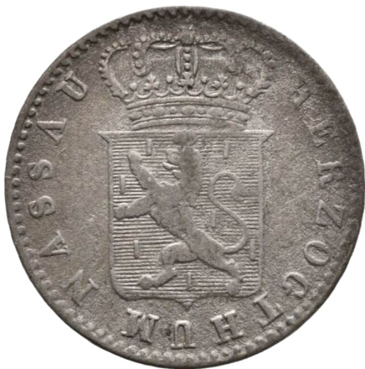 1834 German States 6 Kreuzer, Nassau - Arts & Entertainment > Hobbies & Creative Arts > Collectibles > Collectible Coins & Currency > Collectible Coins > Rare Coins from The Half Crown