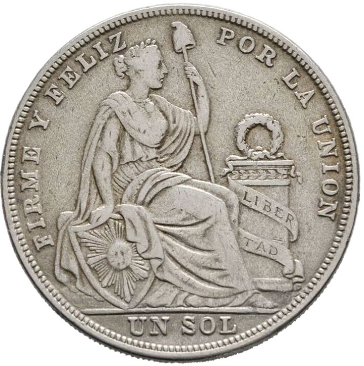 1924 Peru 1 Sol, gFine - Arts & Entertainment > Hobbies & Creative Arts > Collectibles > Collectible Coins & Currency > Collectible Coins > Rare Coins from The Half Crown