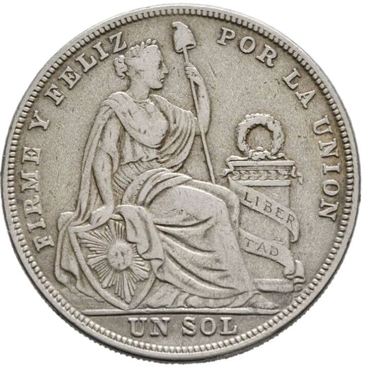 1924 Peru 1 Sol, gFine - Arts & Entertainment > Hobbies & Creative Arts > Collectibles > Collectible Coins & Currency > Collectible Coins > Rare Coins from The Half Crown