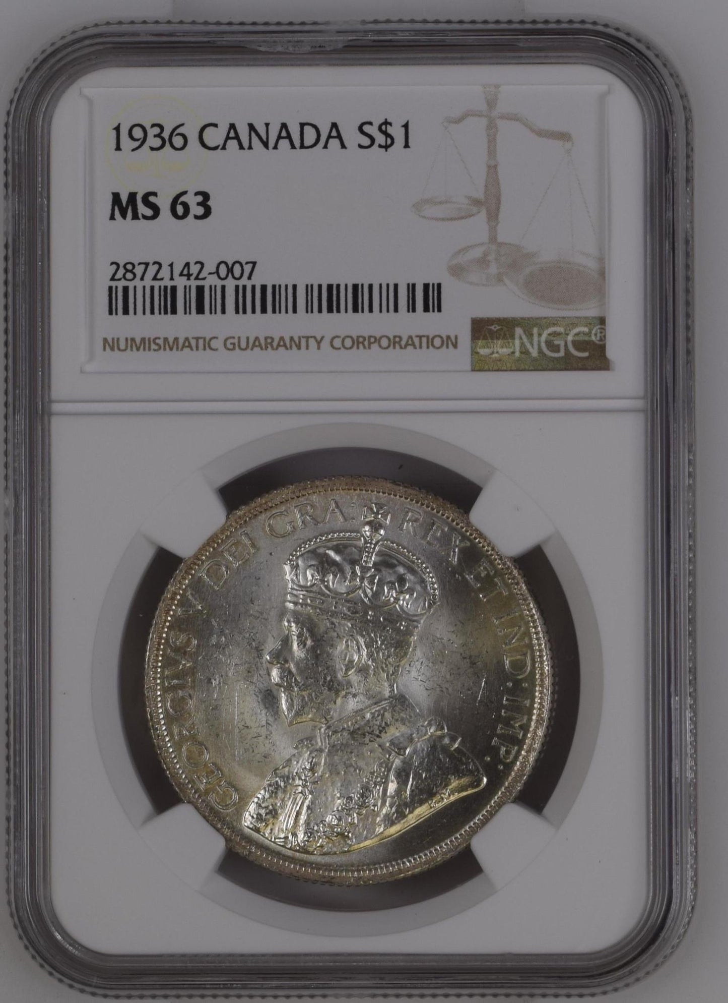 1936 Canda 1 Dollar NGC MS63 - Arts & Entertainment > Hobbies & Creative Arts > Collectibles > Collectible Coins & Currency > Collectible Coins > Rare Coins from The Half Crown