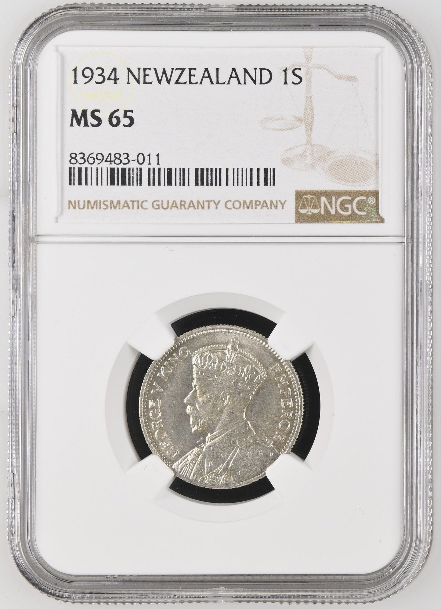1934 New Zealand Shilling NGC MS65 - Arts & Entertainment > Hobbies & Creative Arts > Collectibles > Collectible Coins & Currency > Collectible Coins > Rare Coins from The Half Crown