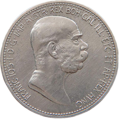 1908 Austrian Empire 1 Corona, VF