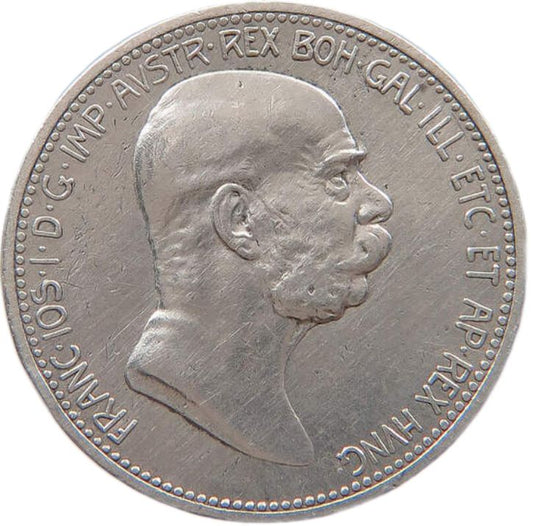 1908 Austrian Empire 1 Corona, VF