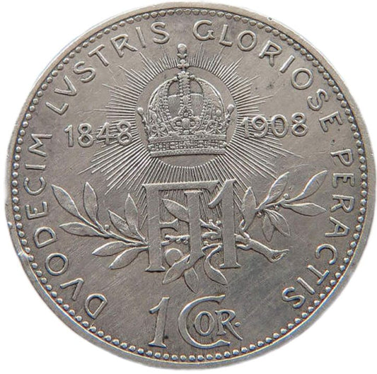 1908 Austrian Empire 1 Corona, VF