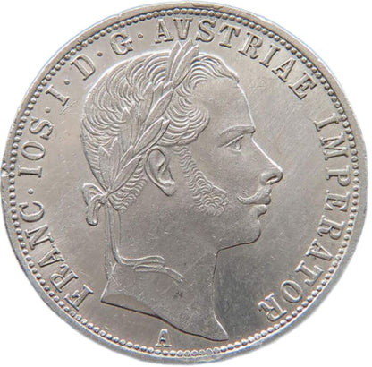 1860 Austrian Empire 1 Florin, gVF