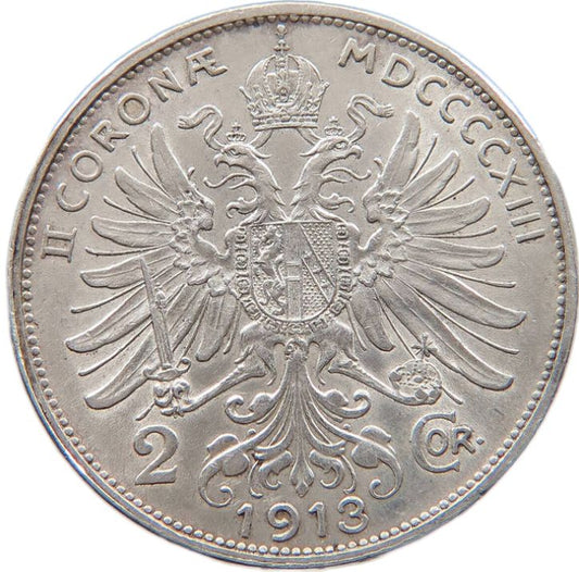 1913 Austrian Empire 2 Corona, gVF