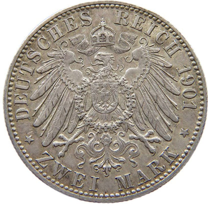 1901 Prussia 2 Marks, VF