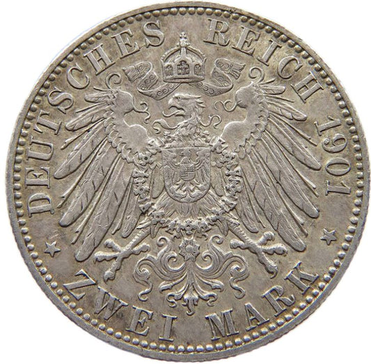 1901 Prussia 2 Marks, VF