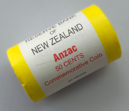 2015 New Zealand 50c ANZAC Coin Roll
