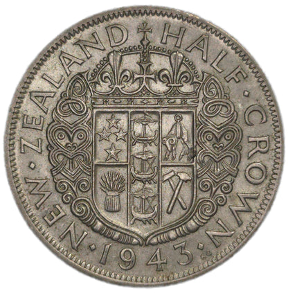 1943 New Zealand Half Crown, gVF