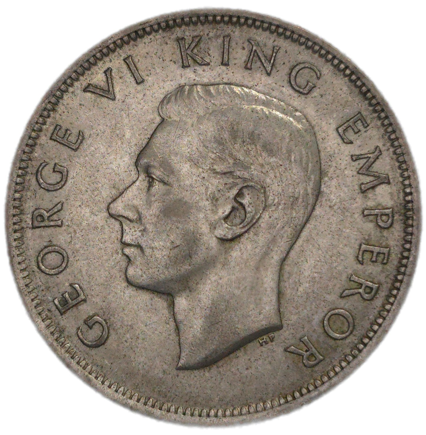 1943 New Zealand Half Crown, gVF - Arts & Entertainment > Hobbies & Creative Arts > Collectibles > Collectible Coins & Currency > Collectible Coins > Rare Coins from The Half Crown