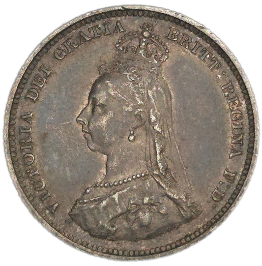 1887 United Kingdom Sixpence, gVF