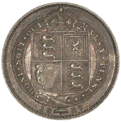 1887 United Kingdom Sixpence, gVF