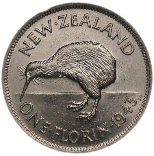 1943 New Zealand Florin, gEF