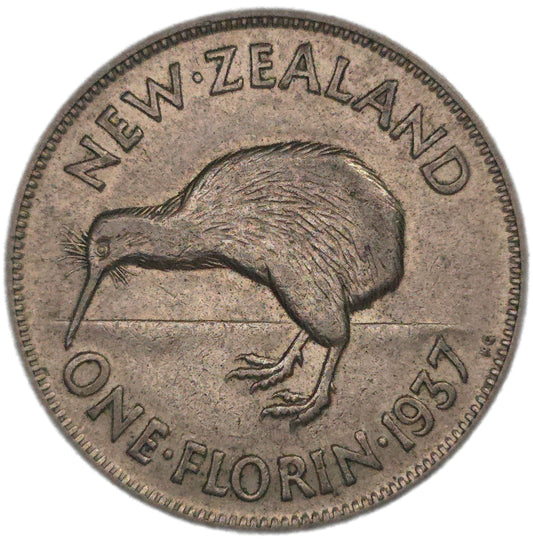 1937 New Zealand Florin, VF