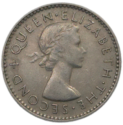 1957 New Zealand Sixpence, No Shoulder Strap - Arts & Entertainment > Hobbies & Creative Arts > Collectibles > Collectible Coins & Currency > Collectible Coins > Rare Coins from The Half Crown