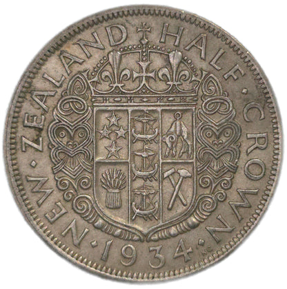 1934 New Zealand Half Crown, gVF