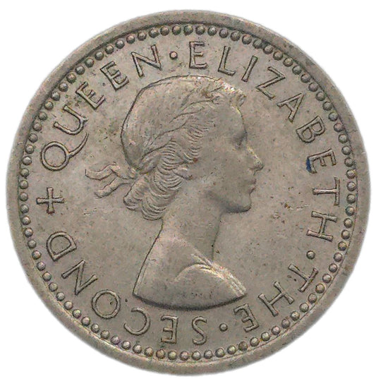 1957 New Zealand Threepence, Type B, VF