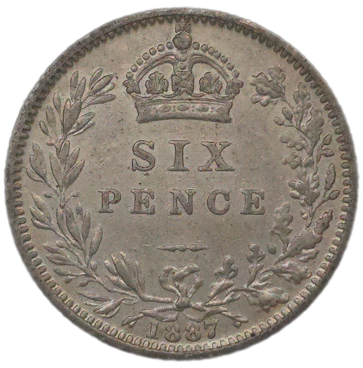 1887 United Kingdom Sixpence, EF