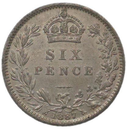 1887 United Kingdom Sixpence, EF