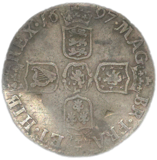 1697 United Kingdom Sixpence, William III