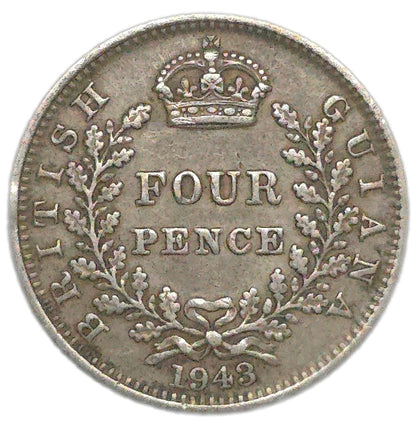 1943 British Guiana Fourpence