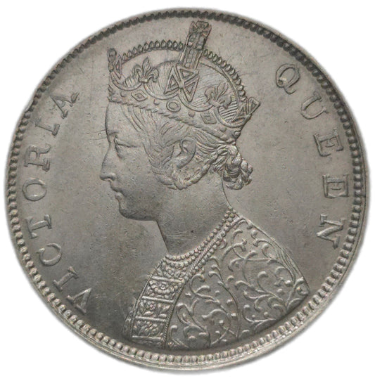 1862 India 1 Rupee, Uncirculated.
