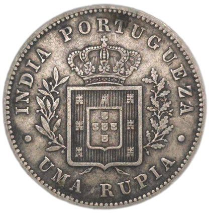 1882 Portuguese India 1 Rupia