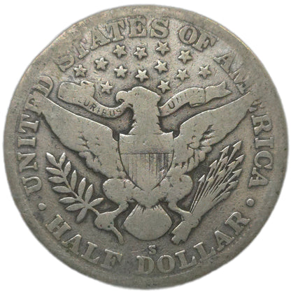1915-S United States Barber Half Dollar, 90% Silver