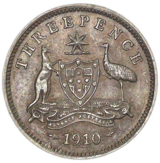 1910 Australia Threepence, EF