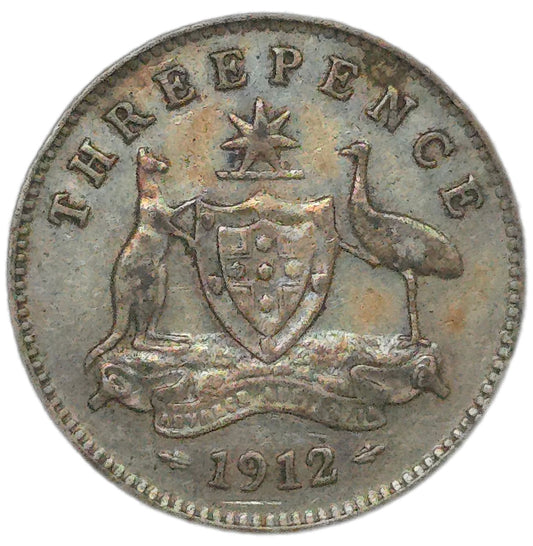 1912 Australia Threepence, aVF