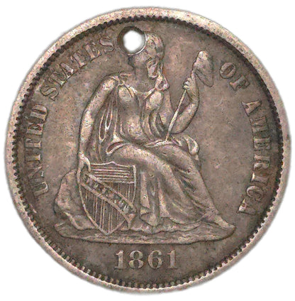 1861 United States Seated Liberty Dime