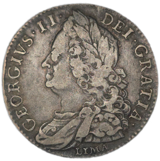 1746 United Kingdom Half Crown, Lima, George II