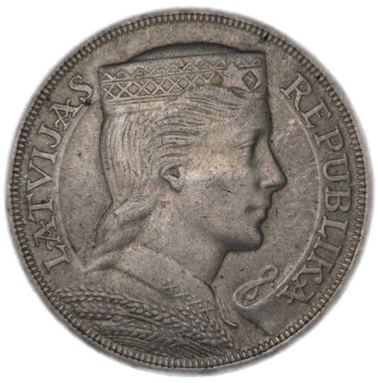 1932 Lavia 5 Lati, EF - Arts & Entertainment > Hobbies & Creative Arts > Collectibles > Collectible Coins & Currency > Collectible Coins > Rare Coins from The Half Crown