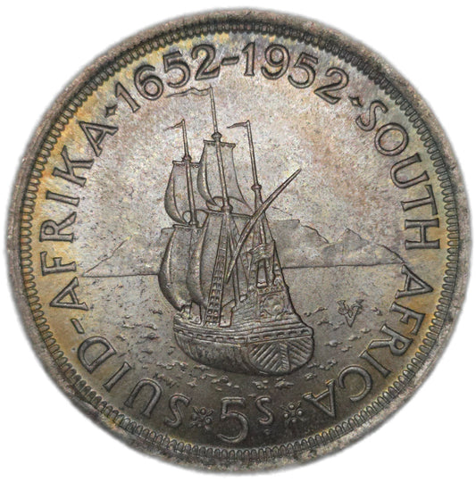 1952 South Africa 5 Shillings - Arts & Entertainment > Hobbies & Creative Arts > Collectibles > Collectible Coins & Currency > Collectible Coins > Rare Coins from The Half Crown